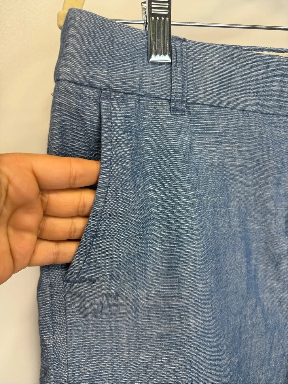 J.Crew Blue Chambray Cotton Shorts Women’s Size 12 - Picture 5 of 10